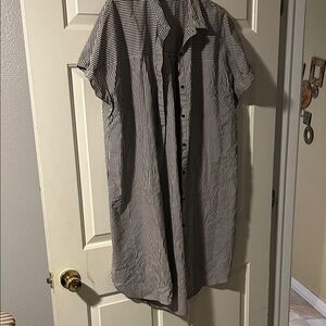 Classic Black and White Striped shirt dress